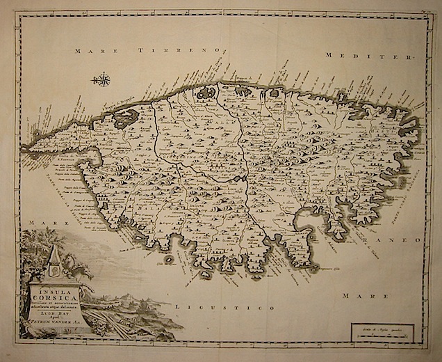 Van der Aa Pieter (1659-1733) Insula Corsica novissime et accuratissime adumbrata atque delineata 1704 Lugduni Batavorum (Leiden)